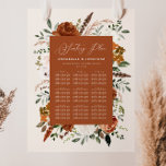 terracotta black chic foliage wedding seating plan foam board<br><div class="desc">Rustic pampas grass,  dried botanical,  pampas grass and eucalyptus elegant modern black,  sage green,  terracotta and natural cream floral wedding seating plan decor sign.</div>