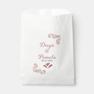 Terracotta black rustic spanish wedding couple en favor bag
