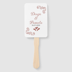 Terracotta black rustic spanish wedding couple en hand fan