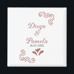 Terracotta black rustic spanish wedding couple en magnet<br><div class="desc">design</div>