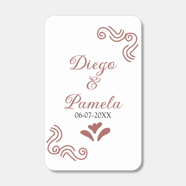 Terracotta black rustic spanish wedding couple en matchboxes (Front)