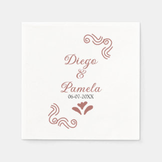 Terracotta black rustic spanish wedding couple en napkins