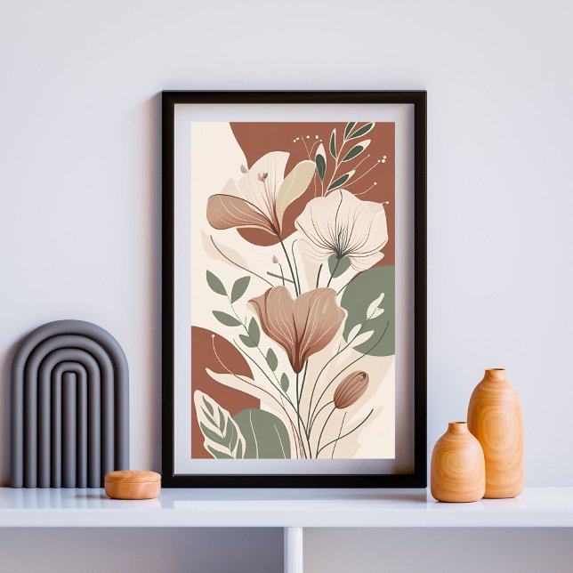 Terracotta Bloom Essence II – Minimalist Botanical Poster (Creator Uploaded)