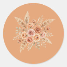 Terracotta Bloom Floral Seal Sticker
