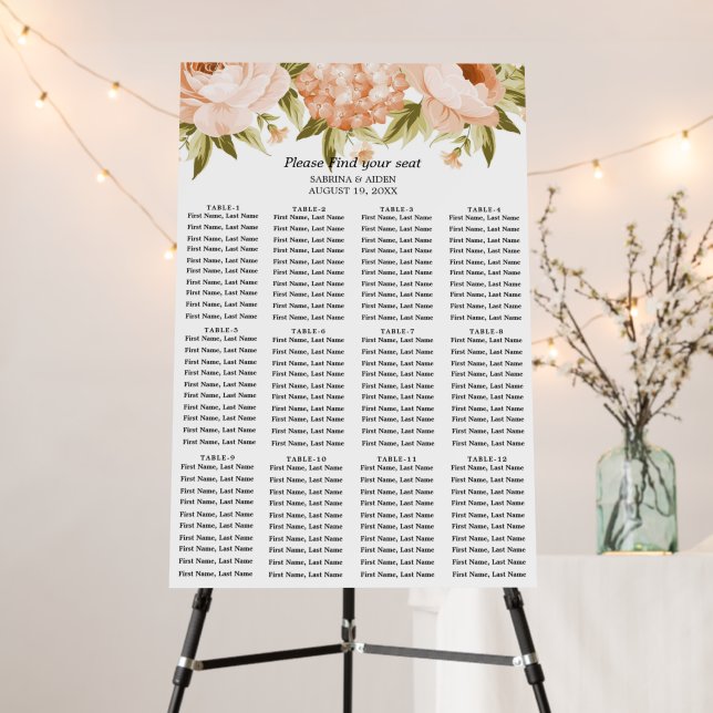 Terracotta Blooming Hydrangea Floral 12 Tables  Foam Board (In Situ (Stand))