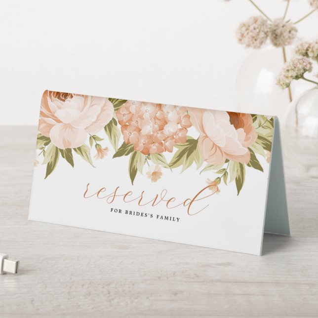 Terracotta Blooming Rose Hydrange Floral Seating Table Tent (In SItu (Table))