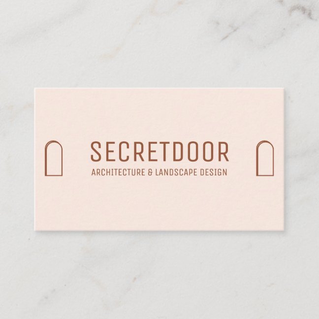 Terracotta Blush Architecture Window Door Logo Business Card