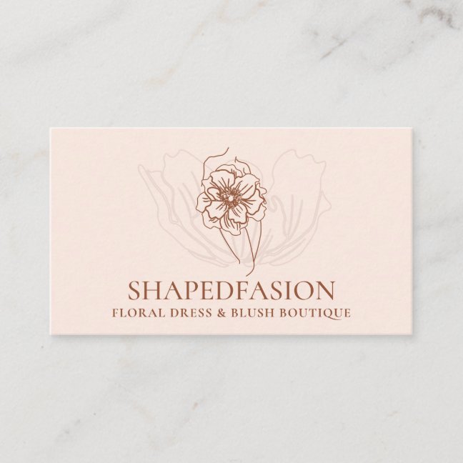 Terracotta Blush Flower Bride Dress Body Fashion Business Card