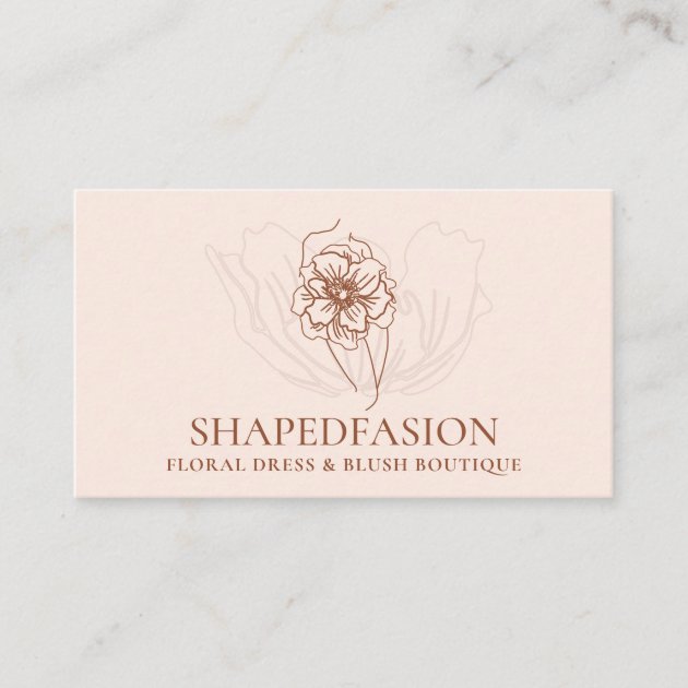 Terracotta Blush Flower Prom Dresses Seamstress Business Card