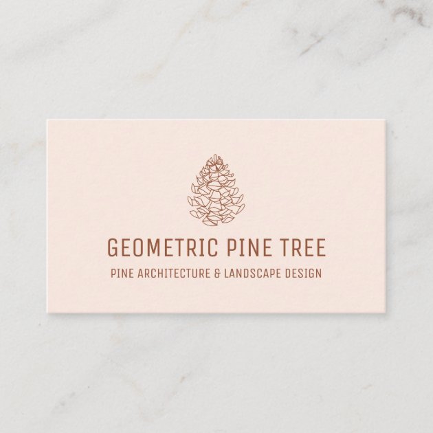 Terracotta Blush Forest Tree Rustic Pine Business Card