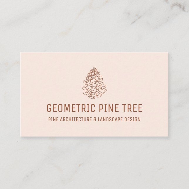 Terracotta Blush Forest Tree Rustic Pine Business Card (Front)