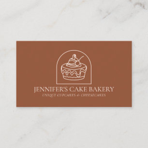 Terracotta Blush Pastry Chef Bakery Cheesecake Business Card