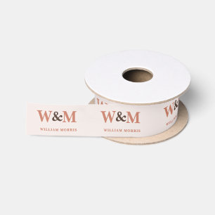 Terracotta Blush Pink Boho Business Brand Satin Ribbon