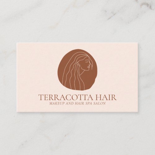 Terracotta Blush Woman Feminine Hair Stylist Business Card