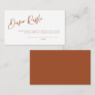 Terracotta Bohemian Baby Shower Diaper Raffle Card
