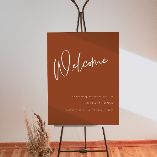 Terracotta Bohemian Baby Shower Welcome Sign