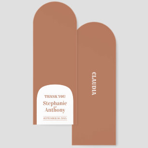 Terracotta Bohemian Retro Arch Wedding   Bookmarks