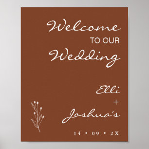 Terracotta Bohemian Wedding Welcome Sign
