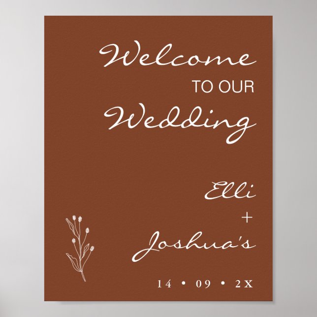 Terracotta Bohemian Wedding Welcome Sign (Front)