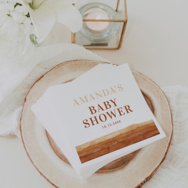 Terracotta Boho Abstract Baby Shower Napkins (Creator Uploaded)