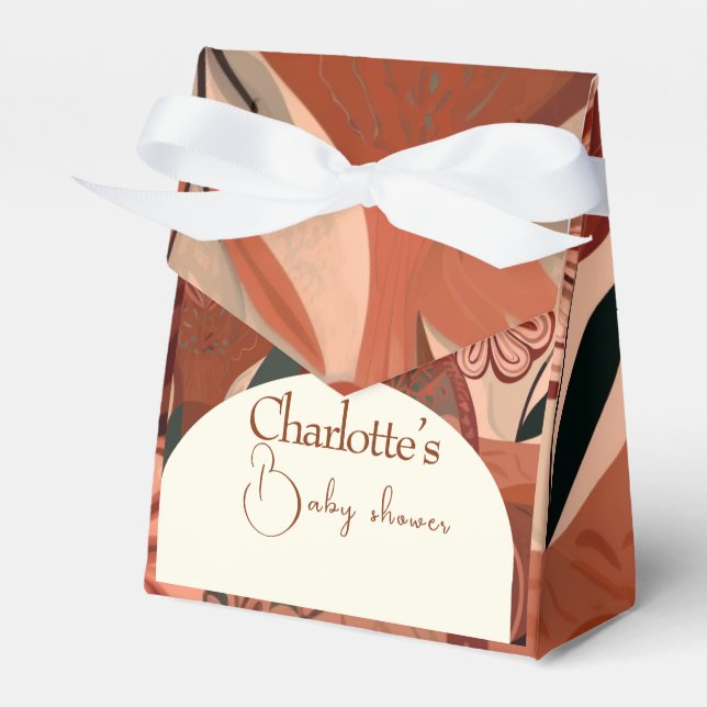  Terracotta boho baby shower   Favor Boxes (Front Side)