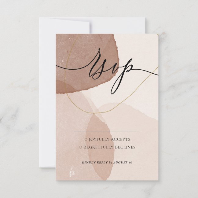 Terracotta Boho Beach Minimal Modern Kindly Reply RSVP Card