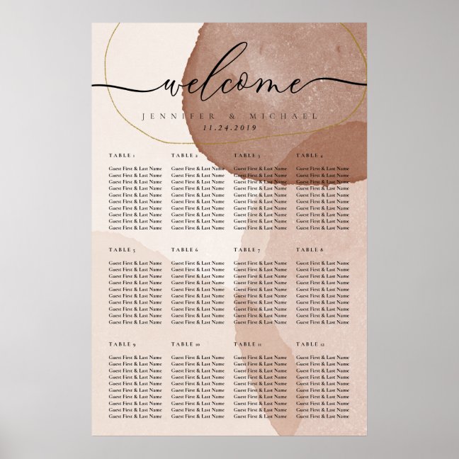 Terracotta Boho Beach Wedding welcome Poster
