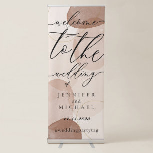 Terracotta Boho Beach Welcome to the wedding Retractable Banner