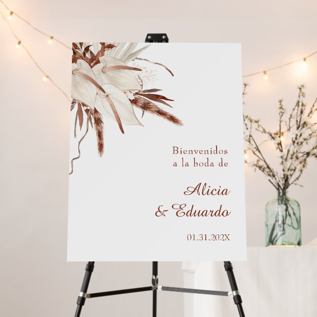 Terracotta Boho Bridal Shower Welcome sign (In Situ (Stand))