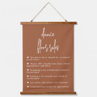 Terracotta Boho Dance Floor Rules sign