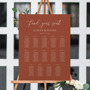 Terracotta Boho Elegant 14 table Seating Chart Foam Board