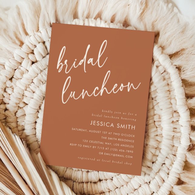 Terracotta Boho Fall Bridal Luncheon Invitation (Creator Uploaded)