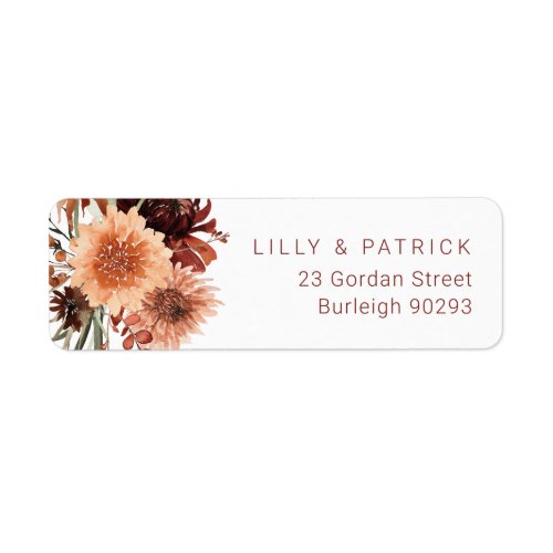 Terracotta Boho Fall Summer Return Address Wedding Label