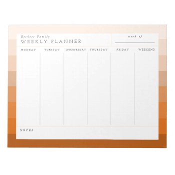 Terracotta Boho Family Weekly Planner Notepad by Low_Star_Studio at Zazzle