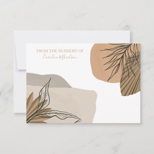 Terracotta Boho Floral Pampas  Thank You Card (Front)