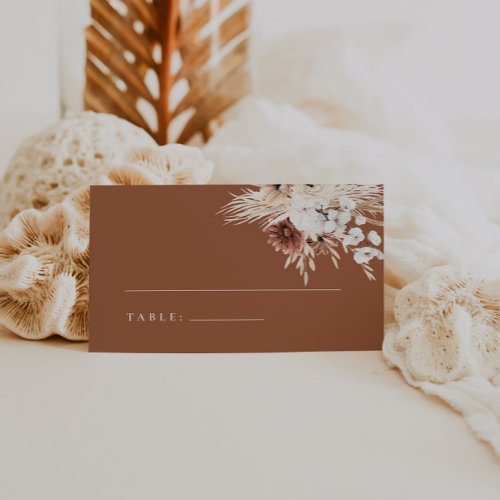 Terracotta Boho Floral Wedding Place Cards