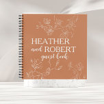 Terracotta Boho Floral Wedding Spiral Guest Book<br><div class="desc">If you're looking for the perfect way to capture all of your wedding guests' memories, look no further than our terracotta burnt orange boho floral wedding spiral guest book! This unique and personalized guest book is perfect for any bride and groom's wedding ceremony or reception. Not only will this guest...</div>