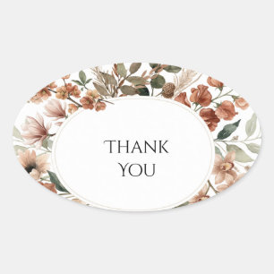 Terracotta Boho Floral Wreath Wedding Sticker
