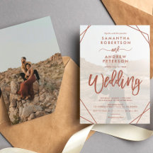Terracotta boho frame simple photo script wedding