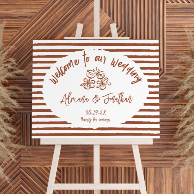 Terracotta Boho Hand Painted Wedding Welcome Sign (Creator Uploaded)
