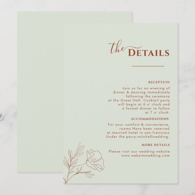 Terracotta Boho Itinerary, Rust Wedding Program (Front/Back)