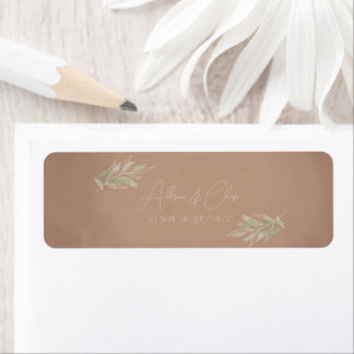 Terracotta Boho Minimalist Wedding Label