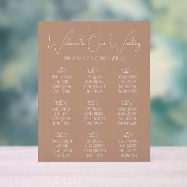 Terracotta Boho Minimalist Wedding Seating Chart (Neutral)