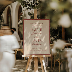 Terracotta Boho Old Money Wedding Welcome Sign