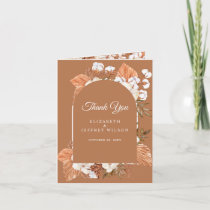 Terracotta Boho Pampas Arched Thank You Card