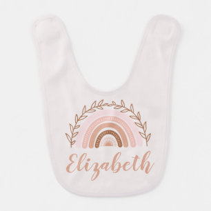 Terracotta Boho Rainbow Baby Bib