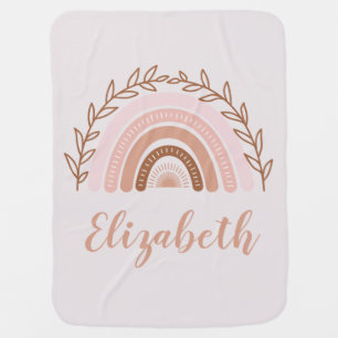 Terracotta Boho Rainbow Baby Cloth Blanket