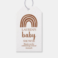 Terracotta Boho Rainbow baby shower gift tags