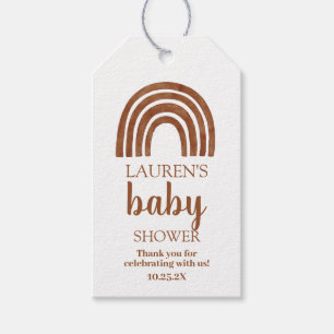 Terracotta Boho Rainbow baby shower gift tags