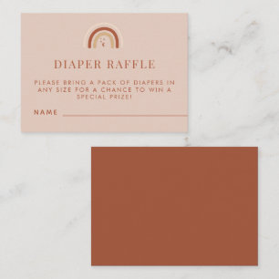 Terracotta Boho Rainbow Diaper Raffle Baby Shower Enclosure Card